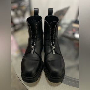 Zara black leather boots for Men